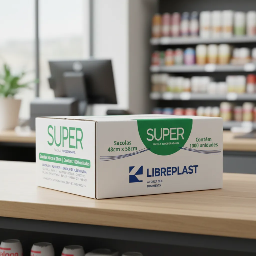 Sacola Plástica Libreplast Super 48cm x 58cm — Caixa 1.000 un