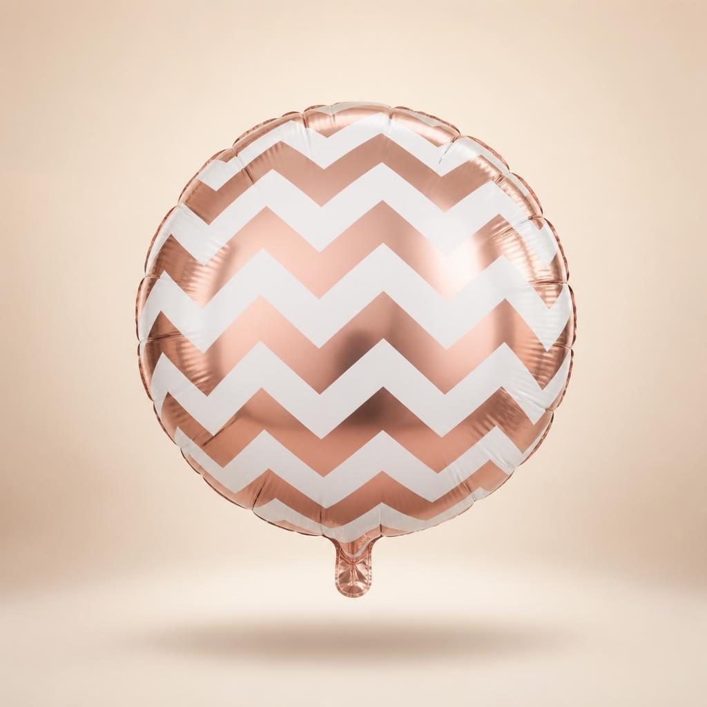 Balão Metalizado Chevron Rose Gold 45 cm