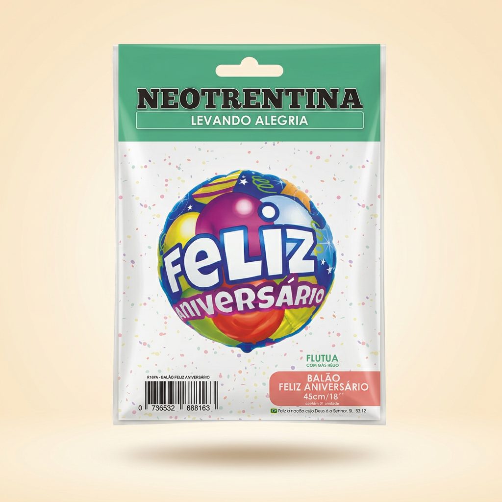 Balão Feliz Aniversário 45 cm