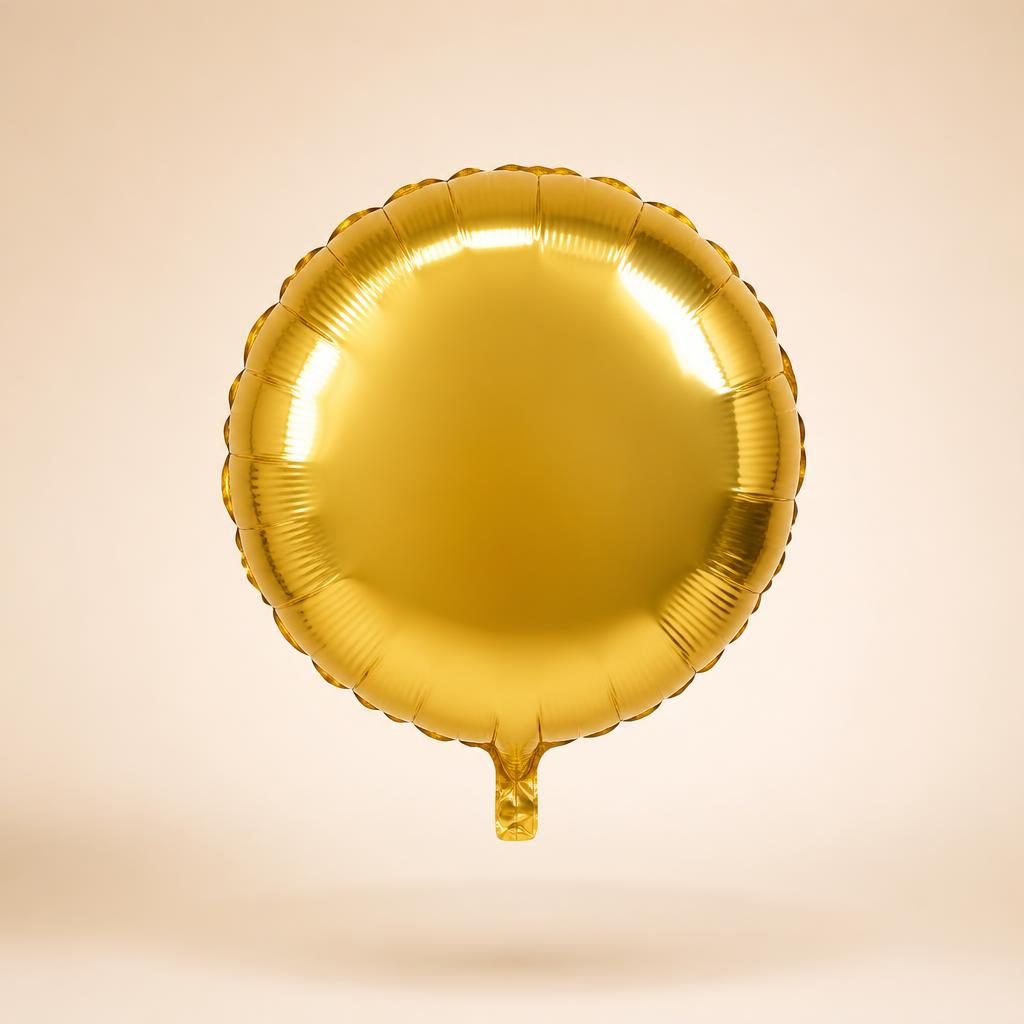 Balão Metalizado Redondo Dourado 45 cm
