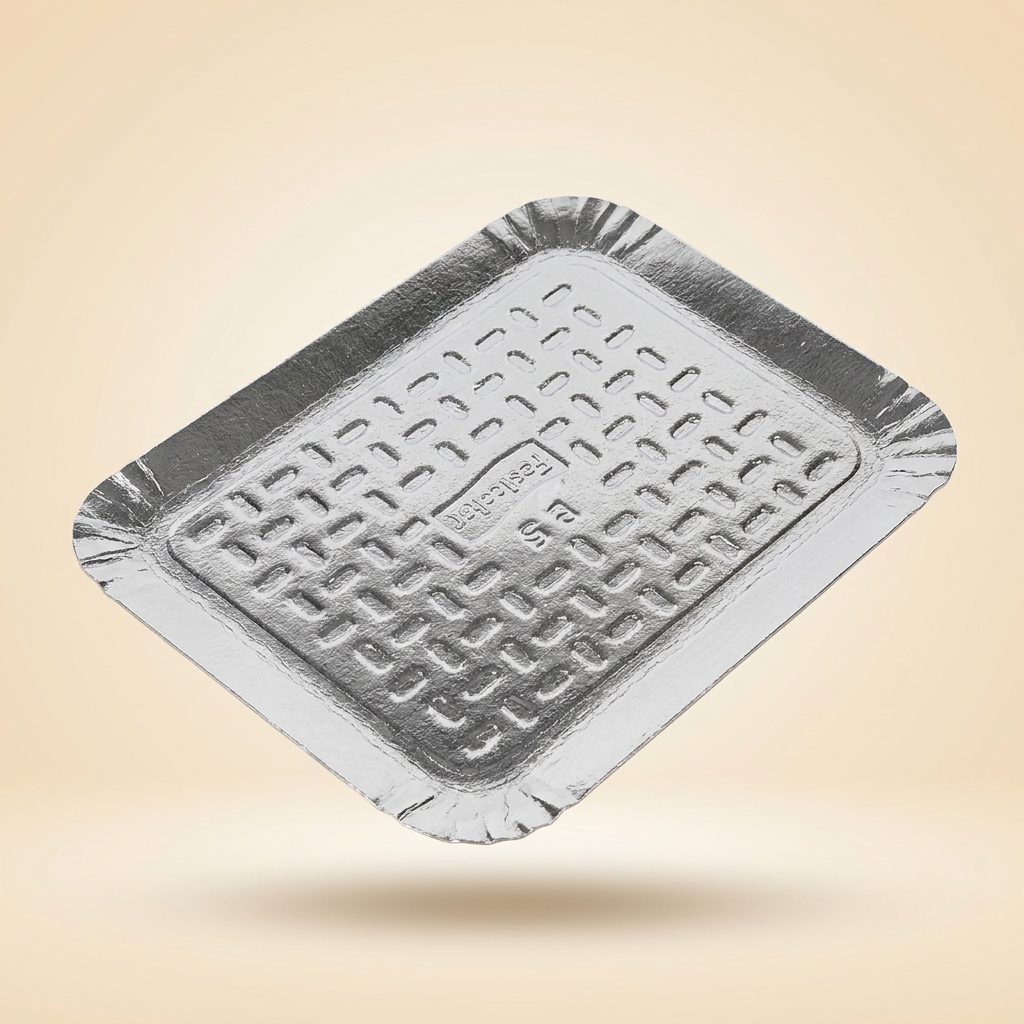 Bandeja Quadrada de Papelão Prata B5 — Festcolor