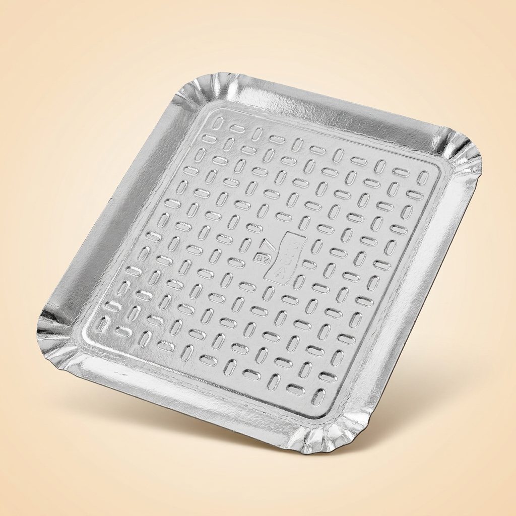 Bandeja Quadrada de Papelão Prata B7 — Festcolor