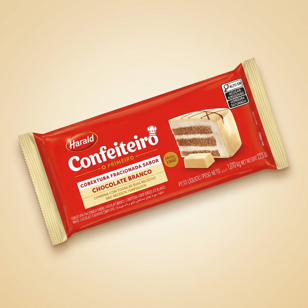 Cobertura Fracionada Harald Confeiteiro Chocolate Branco 1,010 kg