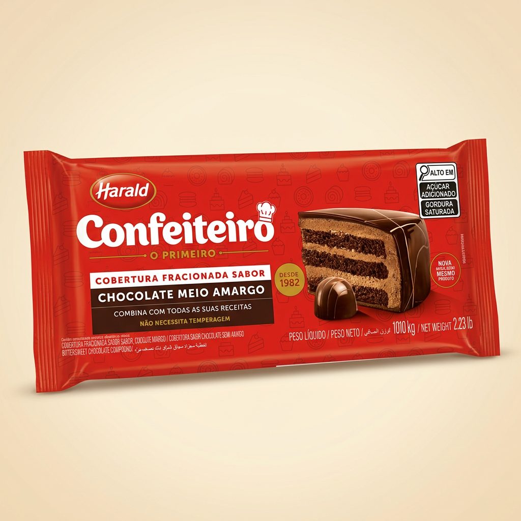 Cobertura Fracionada Harald Confeiteiro Meio Amargo 1 kg