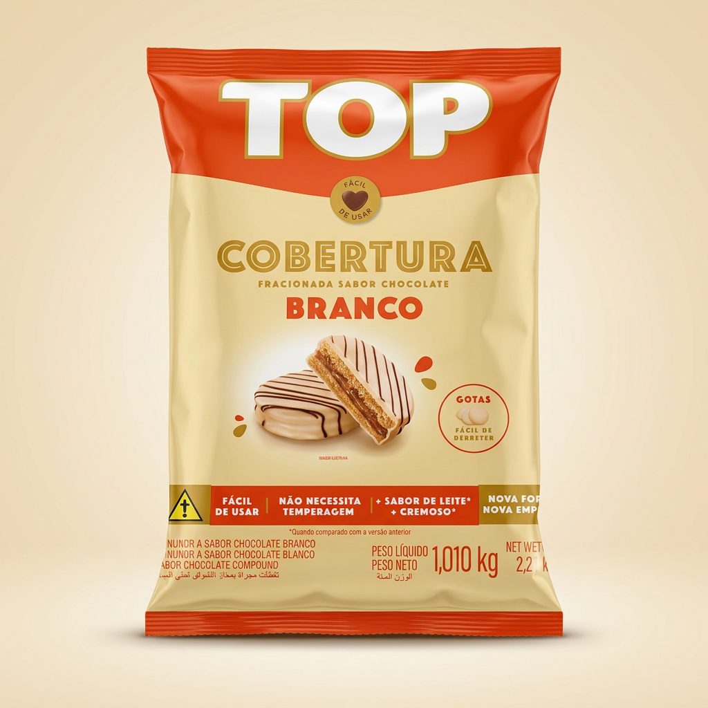 Cobertura Fracionada Top Chocolate Branco 1,010 kg