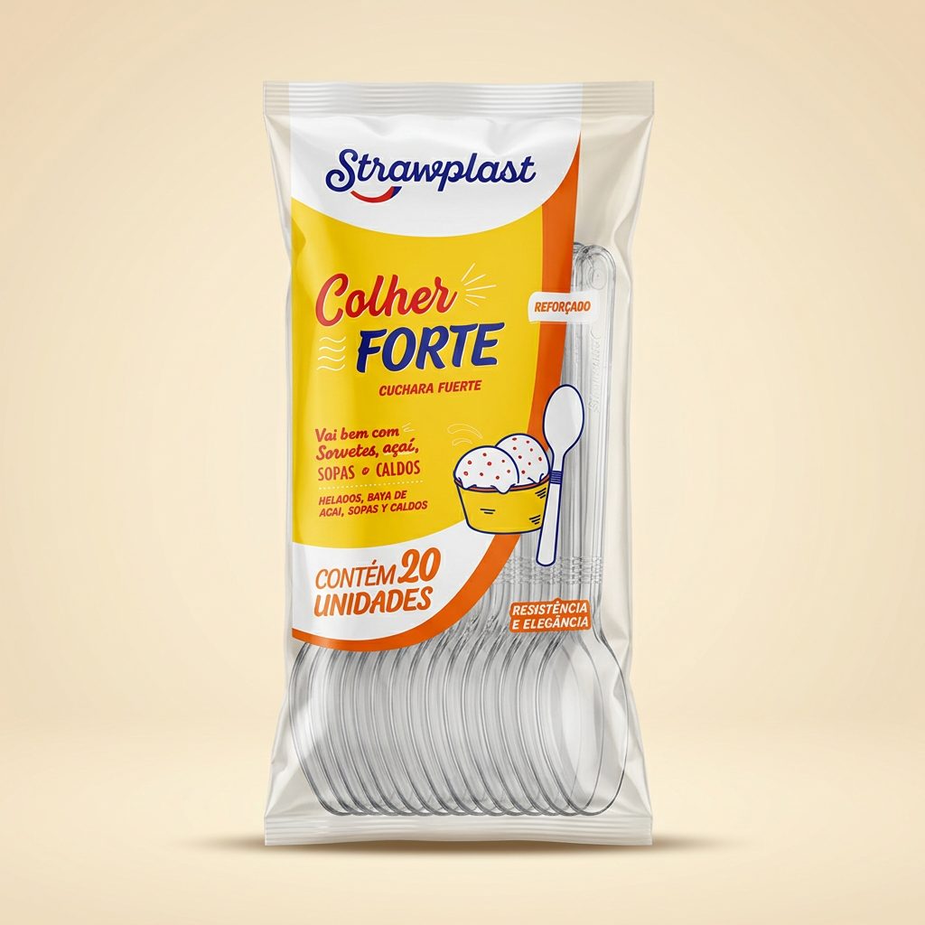 Colher Forte Strawplast Reforçada — 20 un
