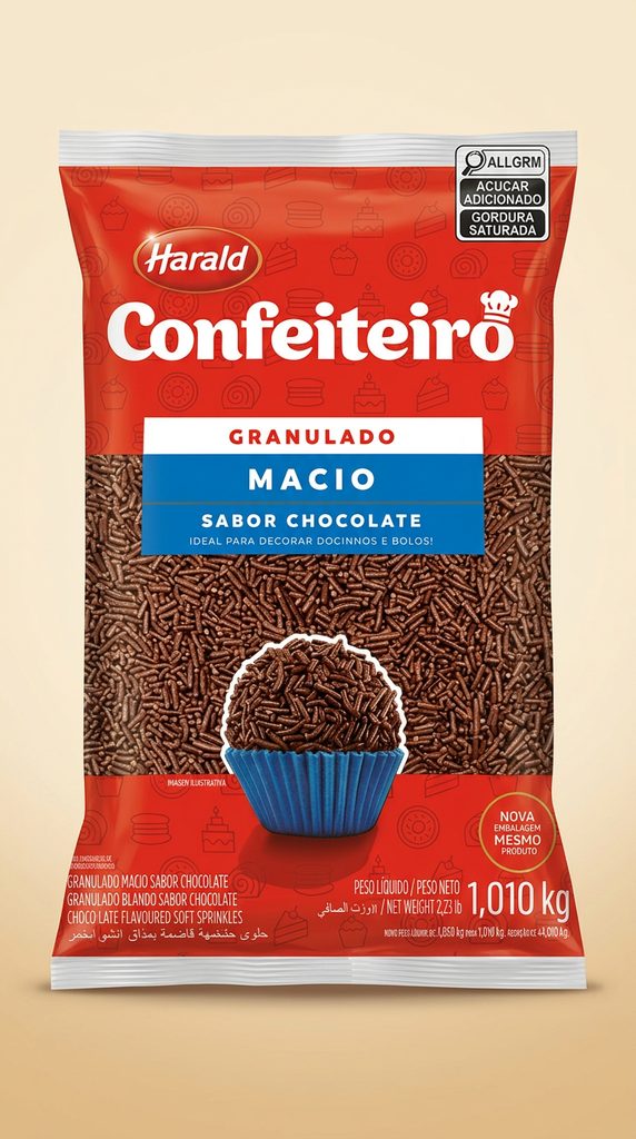 Granulado Macio Harald Confeiteiro Chocolate 1,010 kg