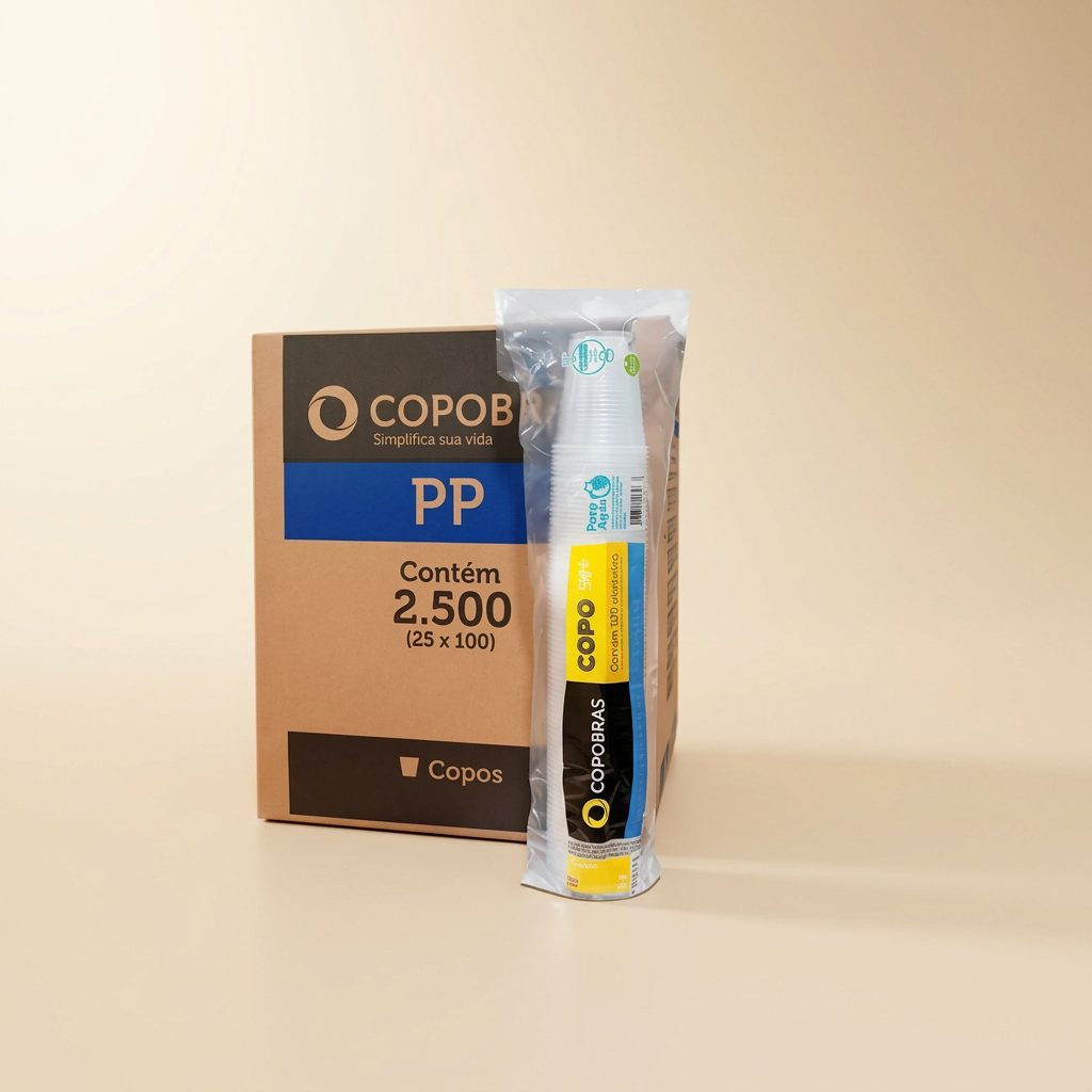 Copo Descartável 180ml Copobras — Caixa 2.500 un (25 pacotes)