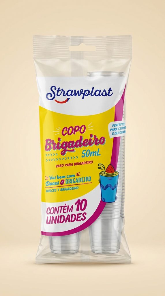 Copo Brigadeiro Strawplast 50 ml — 10 un