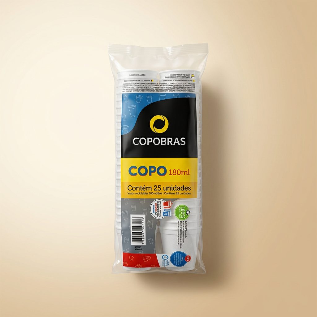 Copo de Isopor 180 ml Copobras — Pacote 25 un