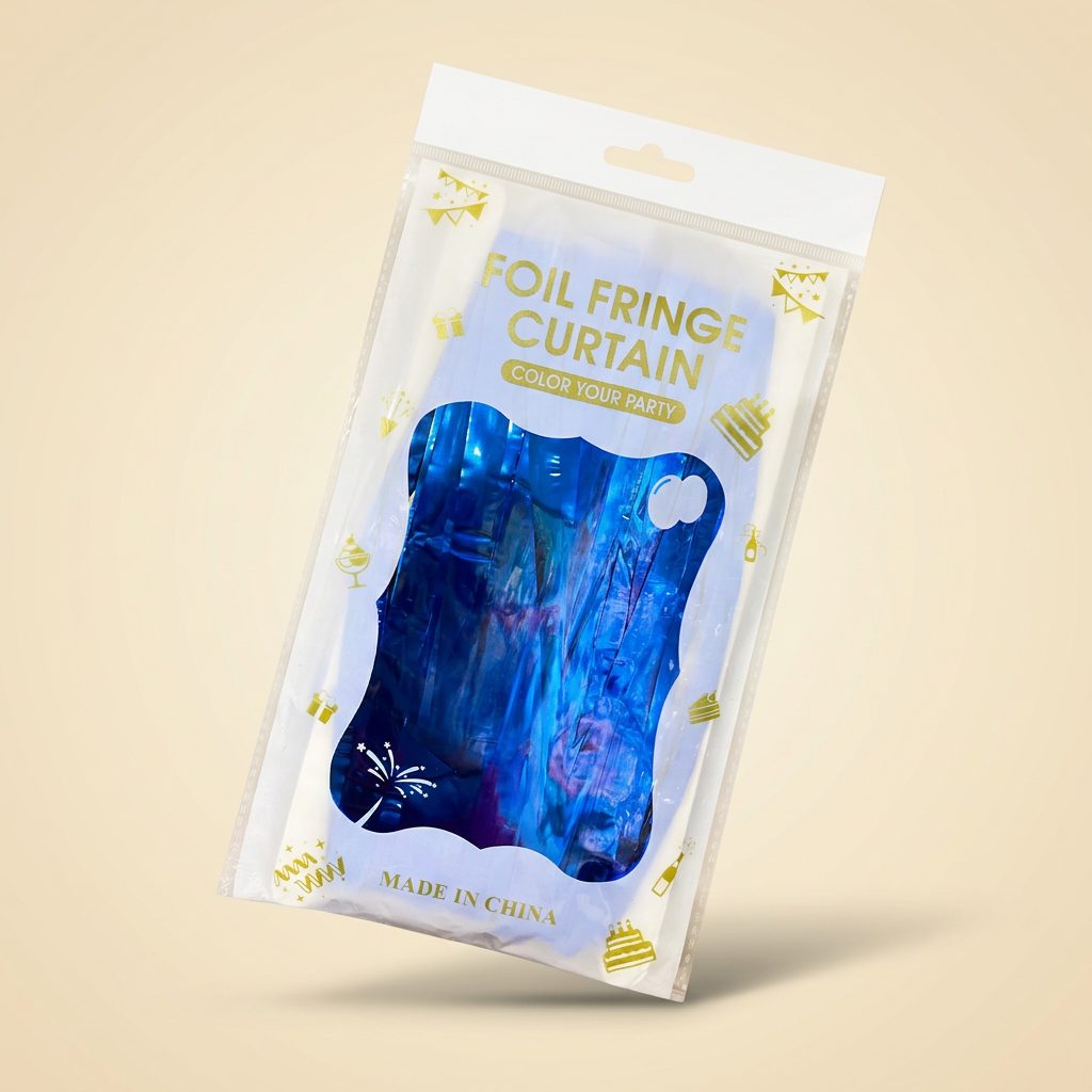 Cortina Metalizada Azul Royal — 1 x 2 m