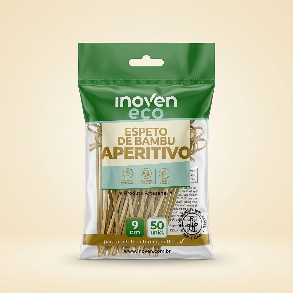 Espeto de Bambu Aperitivo Inoven Eco 9 cm — 50 un