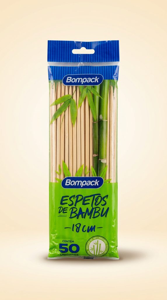 Espeto de Bambu Bompack 18 cm — 50 un