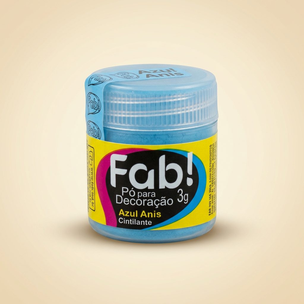 Pó para Decoração Fab! Azul Anis Cintilante 3 g