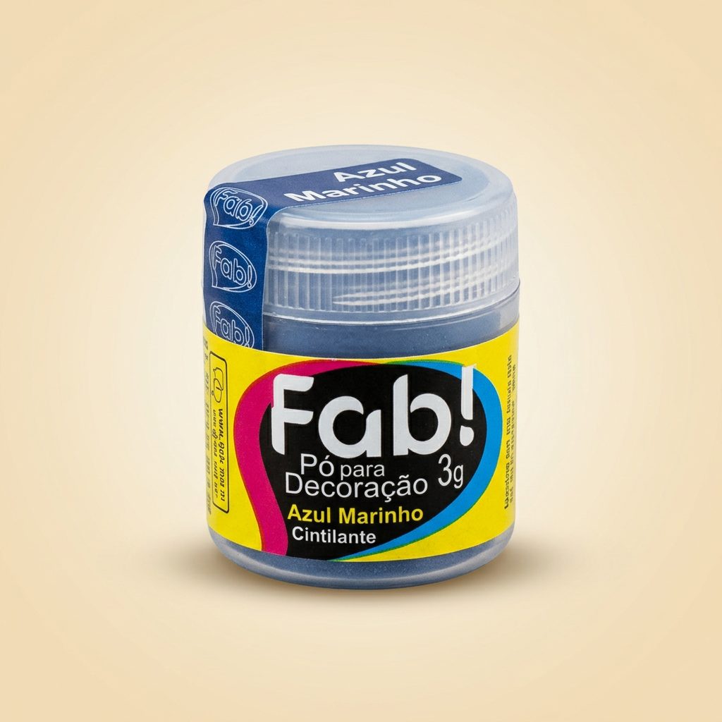 Pó para Decoração Fab! Azul Marinho Cintilante 3 g