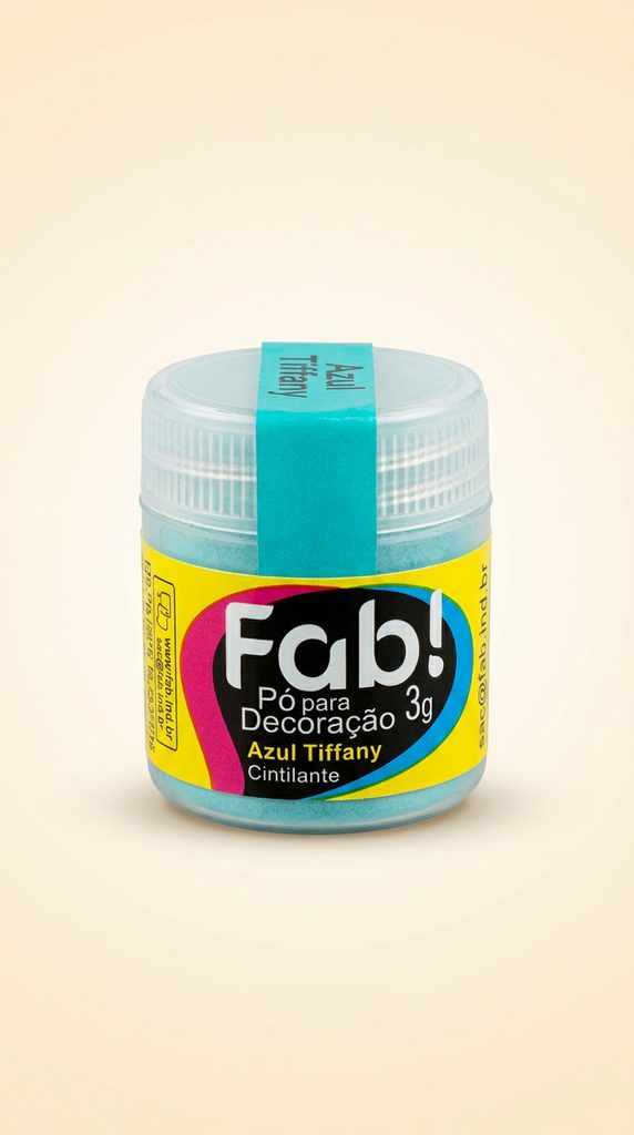 Pó para Decoração Fab! Azul Tiffany Cintilante 3 g