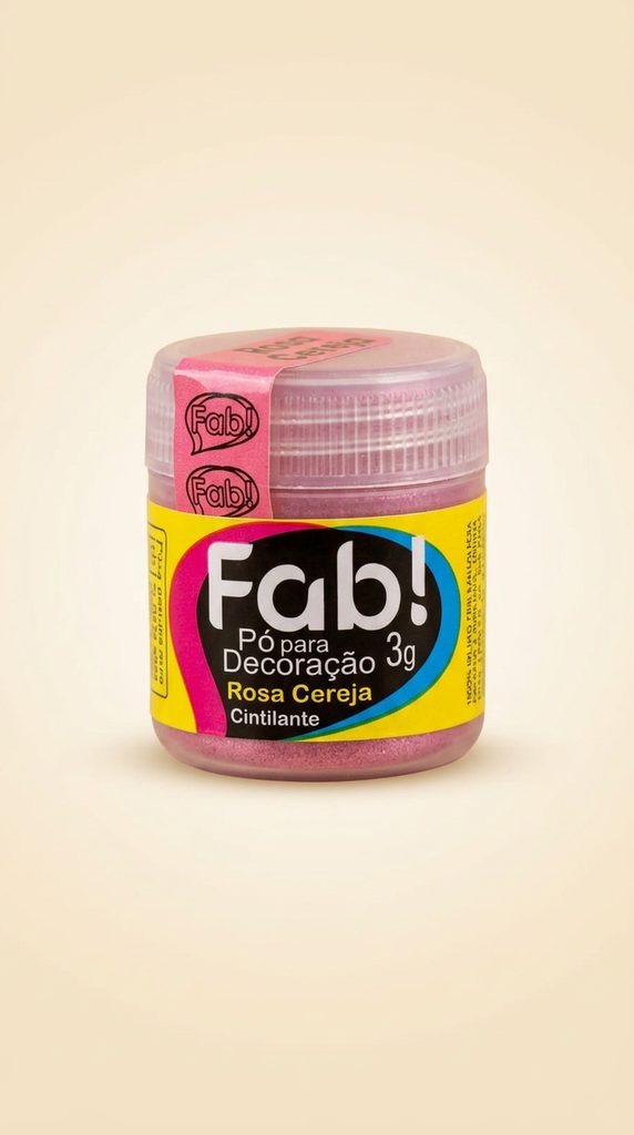 Pó para Decoração Fab! Rosa Cereja Cintilante 3 g