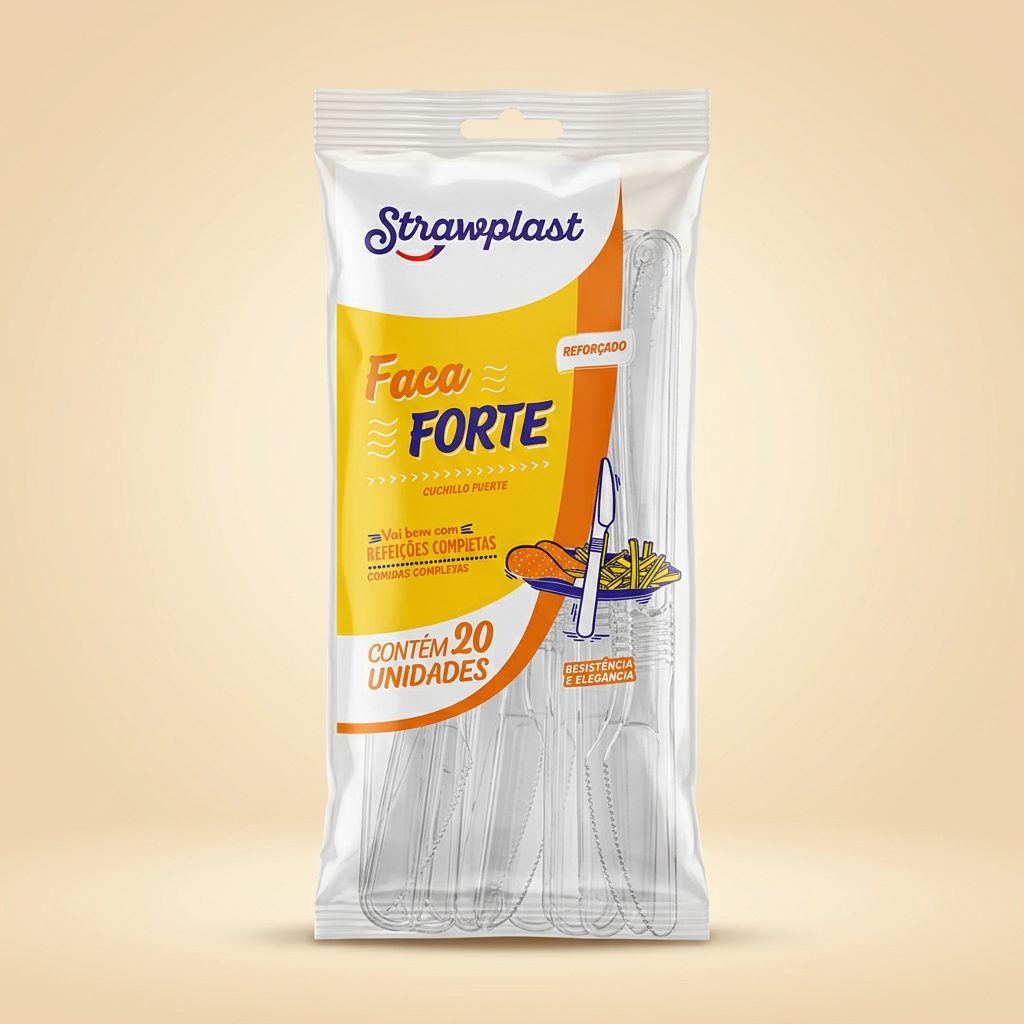 Faca Forte Strawplast Reforçada — 20 un