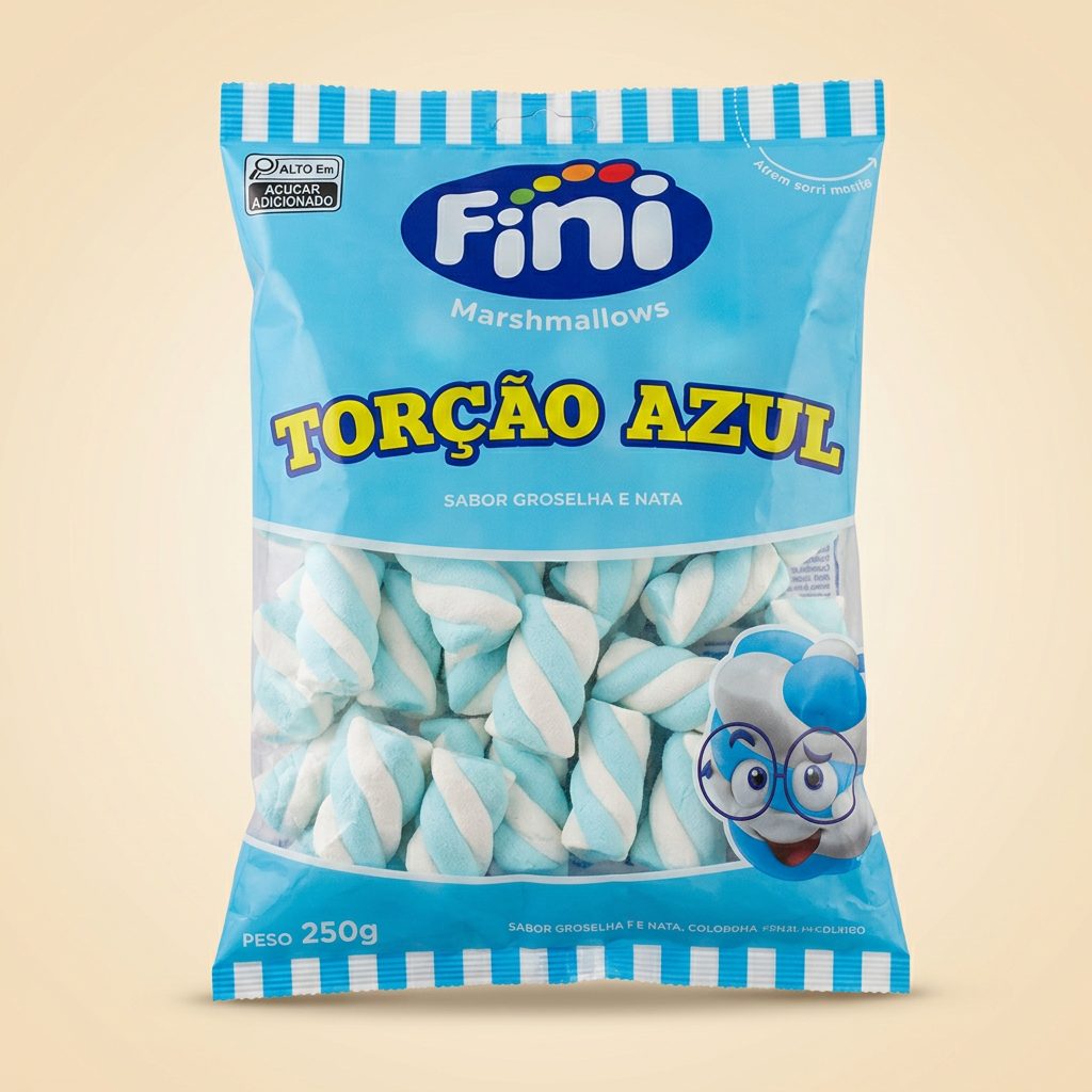 Marshmallow Fini Torção Azul 250 g