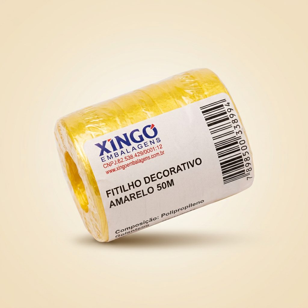 Fitilho Decorativo Amarelo 50 m