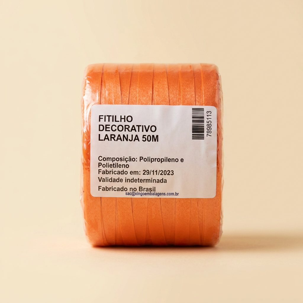 Fitilho Decorativo Laranja 50 m