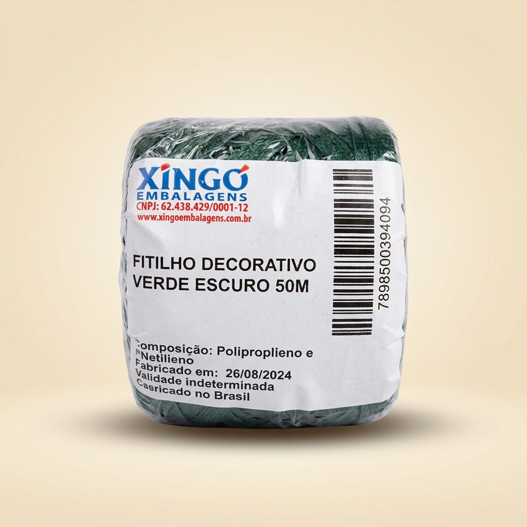 Fitilho Decorativo Verde Escuro 50 m