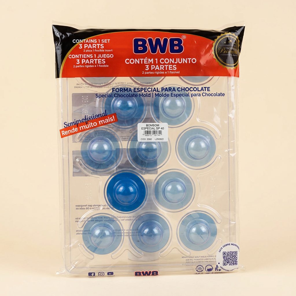 Forma Especial para Chocolate BWB Bombom SP 40 — 3 partes