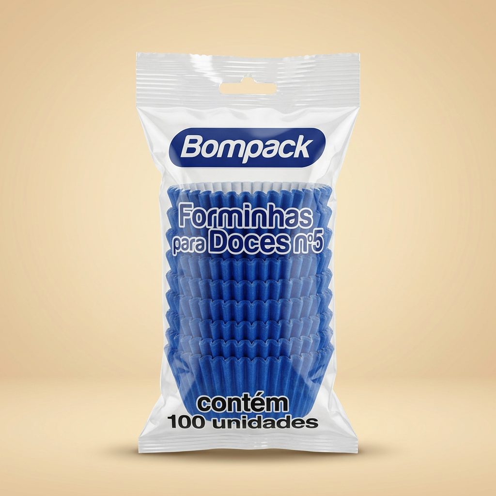 Forminha para Doces Nº5 Azul Royal Bompack C/100