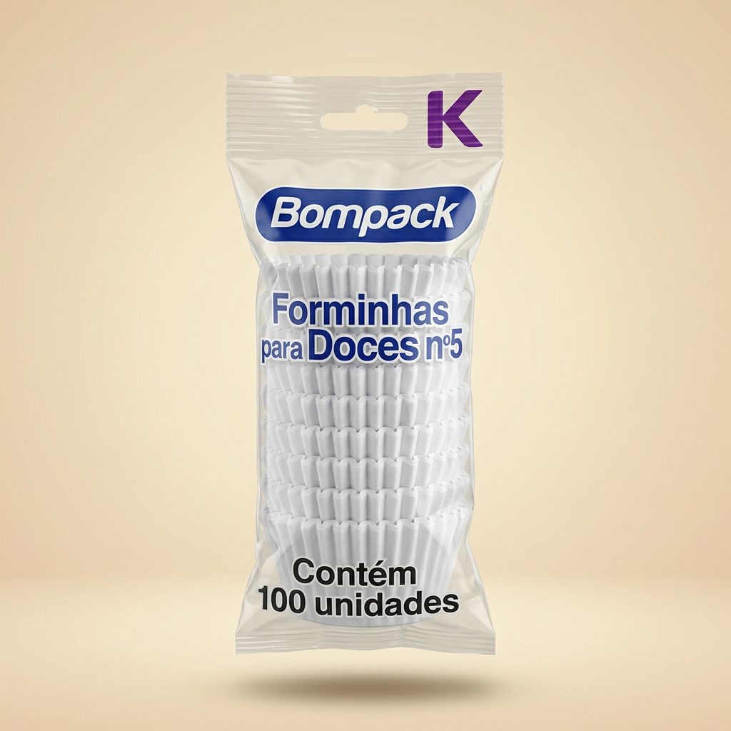Forminha para Doces Nº5 Branca Bompack C/100