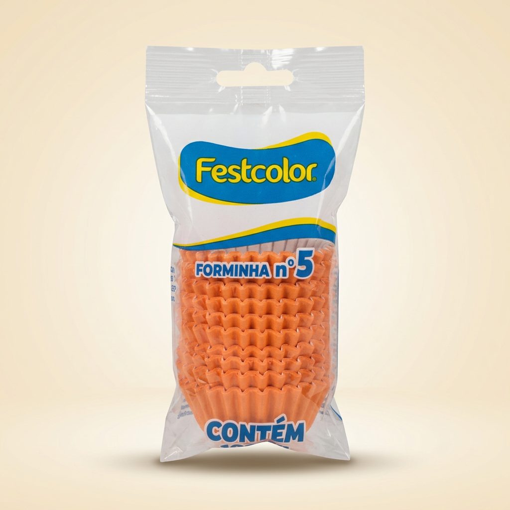 Forminha para Doces Nº5 Laranja Festcolor C/100