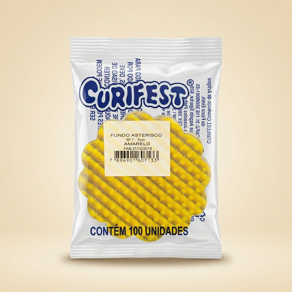 Fundinho Asterisco Amarelo Nº7 7 cm C/100