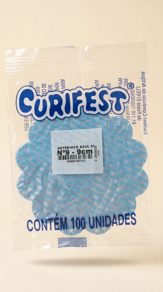 Fundinho Asterisco Azul Claro Nº9 9 cm C/100