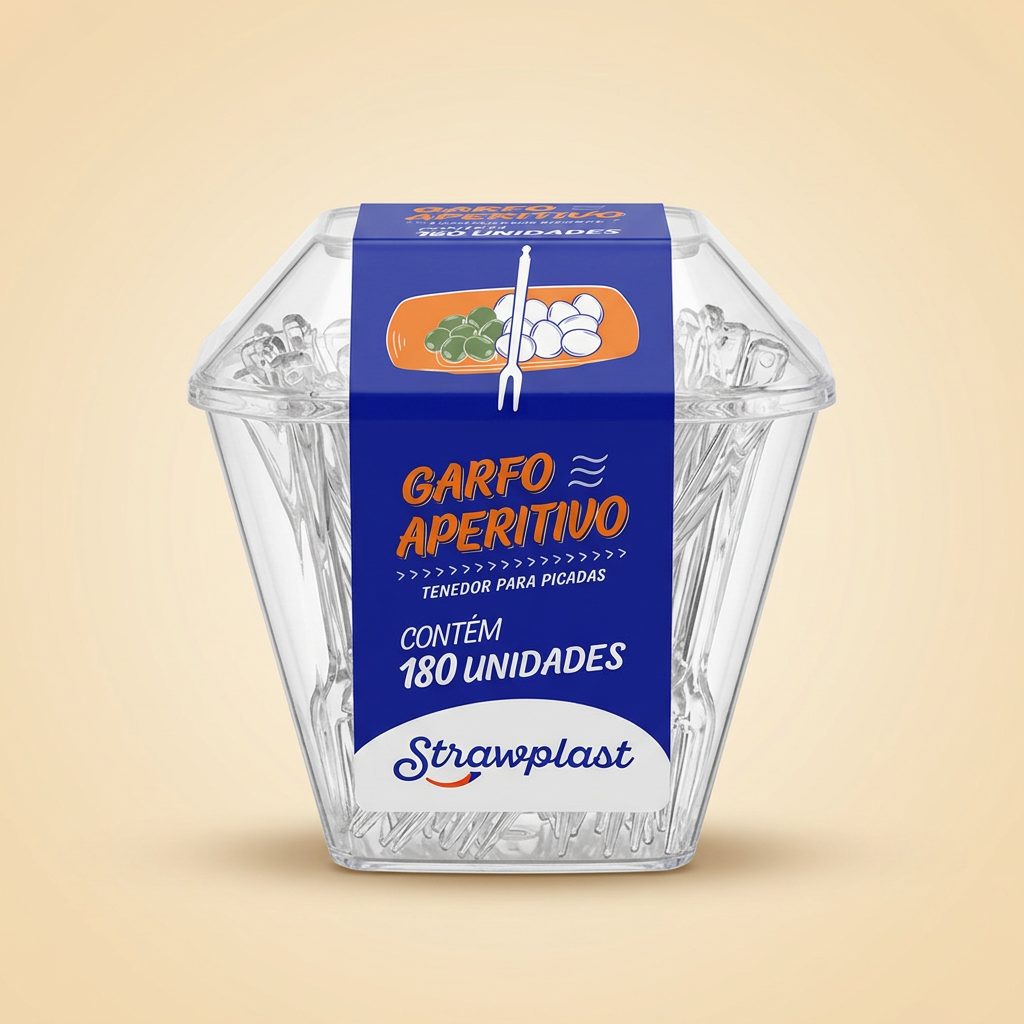 Garfo Aperitivo Strawplast — 180 un