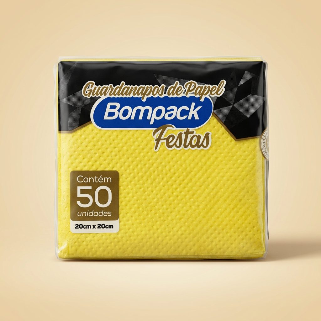 Guardanapo de Papel Bompack Festas Amarelo 20x20 — 50 un