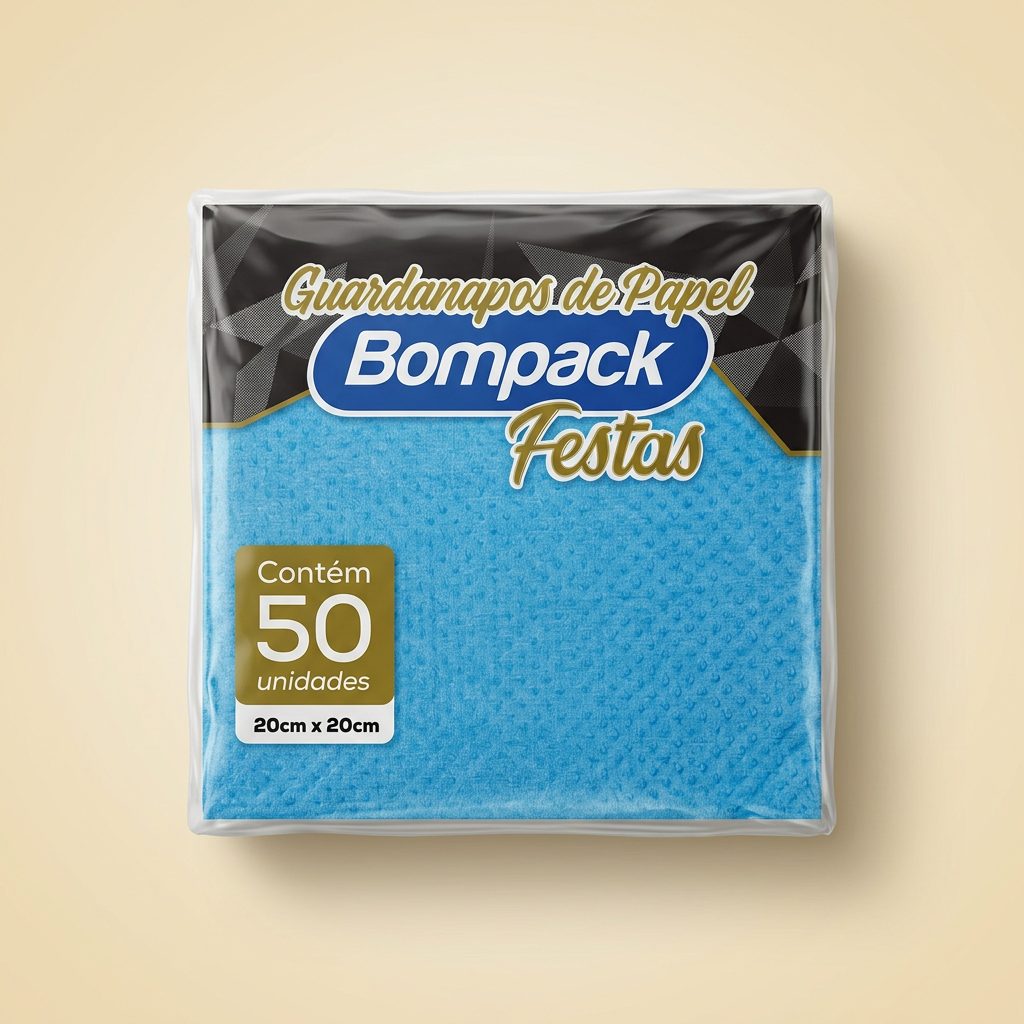 Guardanapo de Papel Bompack Festas Azul 20x20 — 50 un