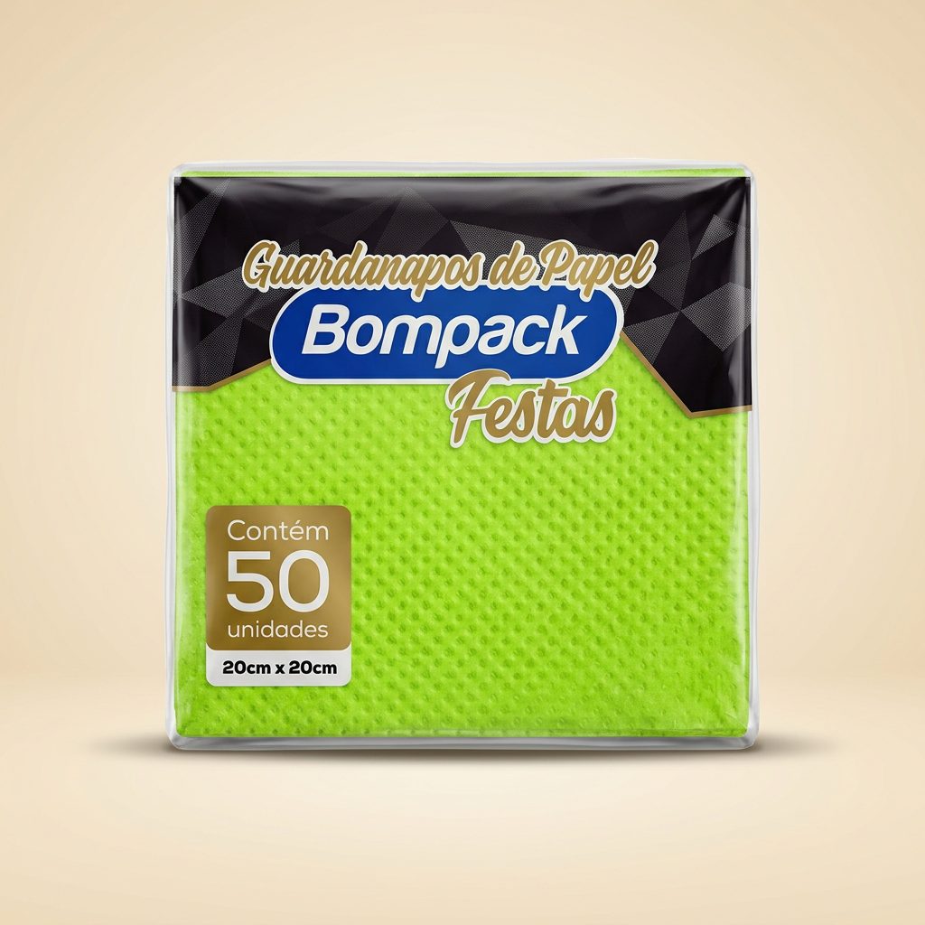 Guardanapo de Papel Bompack Festas Verde 20x20 — 50 un