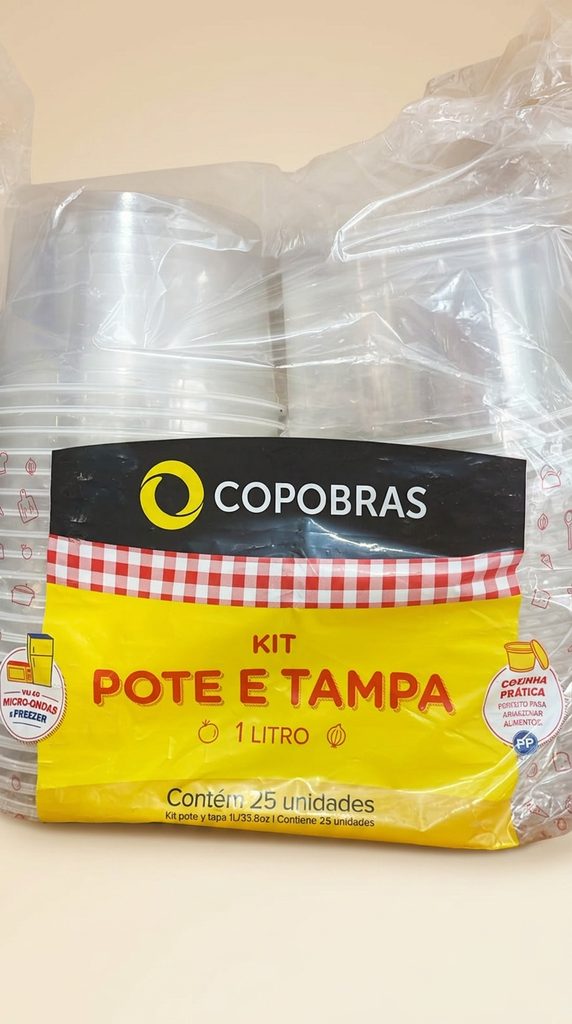 Kit Pote e Tampa Redondo 1 Litro Copobras — 25 un