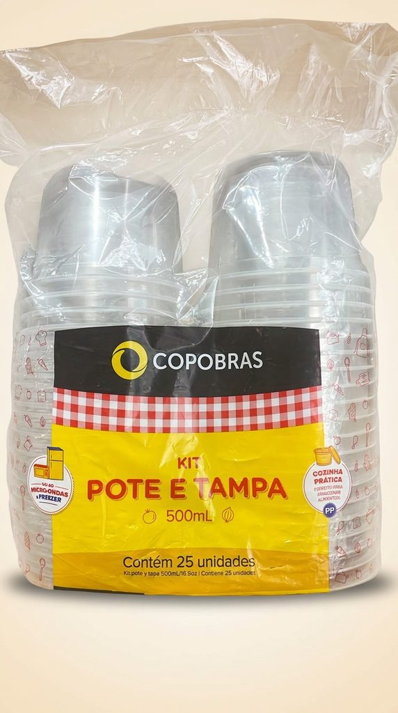 Kit Pote e Tampa Redondo 500ml Copobras — 25 un