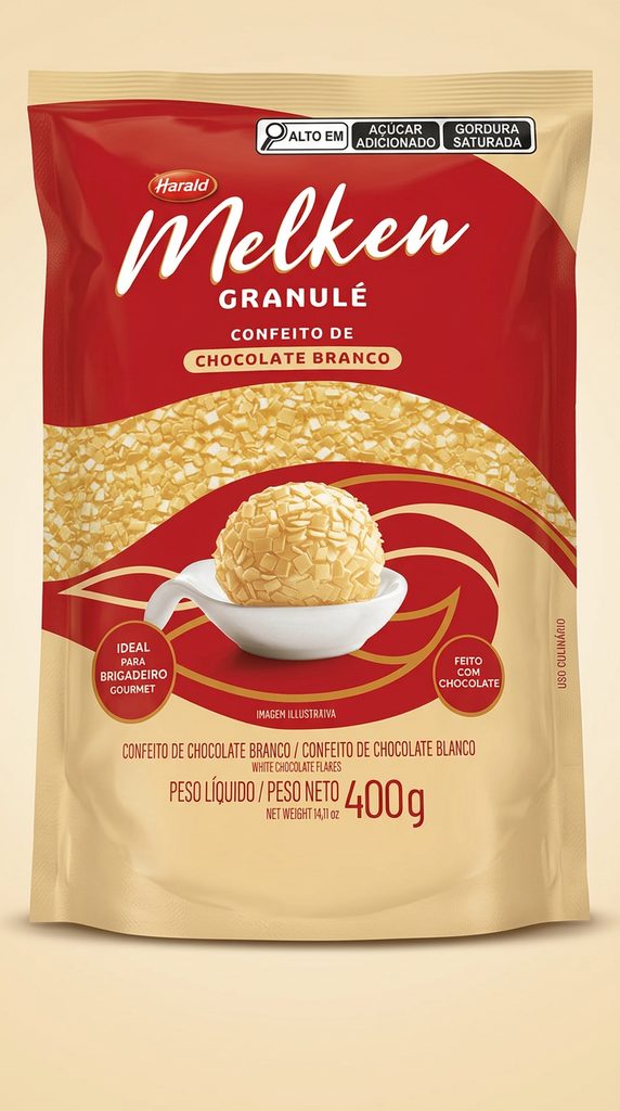 Melken Granulé Confeito de Chocolate Branco 400 g