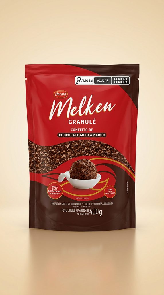 Melken Granulé Confeito de Chocolate Meio Amargo 400 g