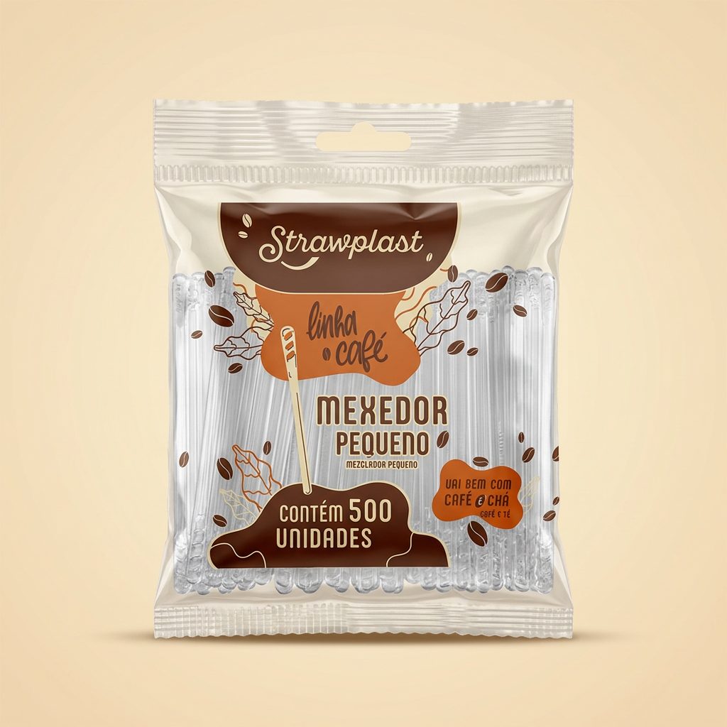 Mexedor Pequeno Strawplast Linha Café — 500 un