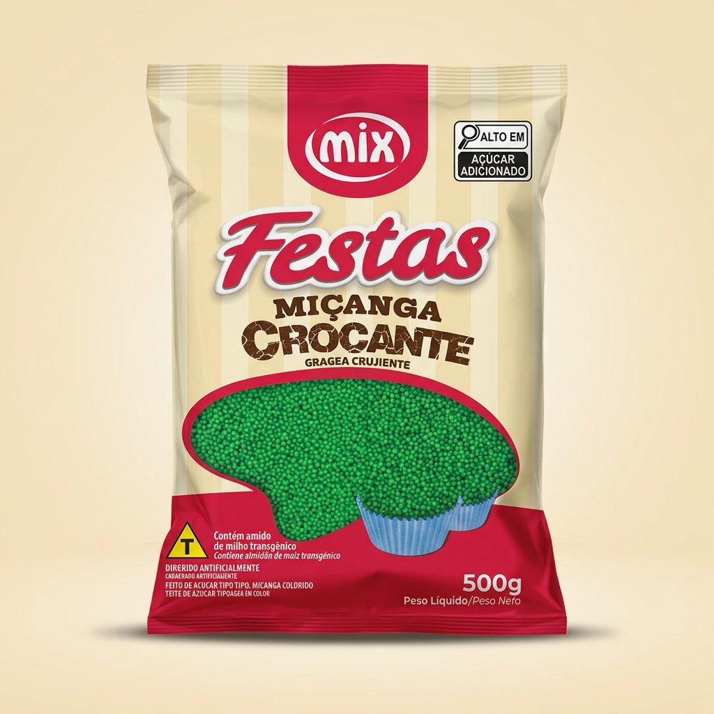 Miçanga Crocante Verde Mix 500 g