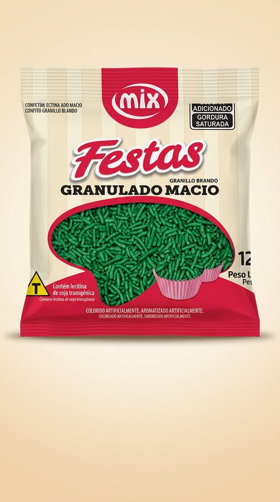 Granulado Macio Verde Mix Festas 120 g