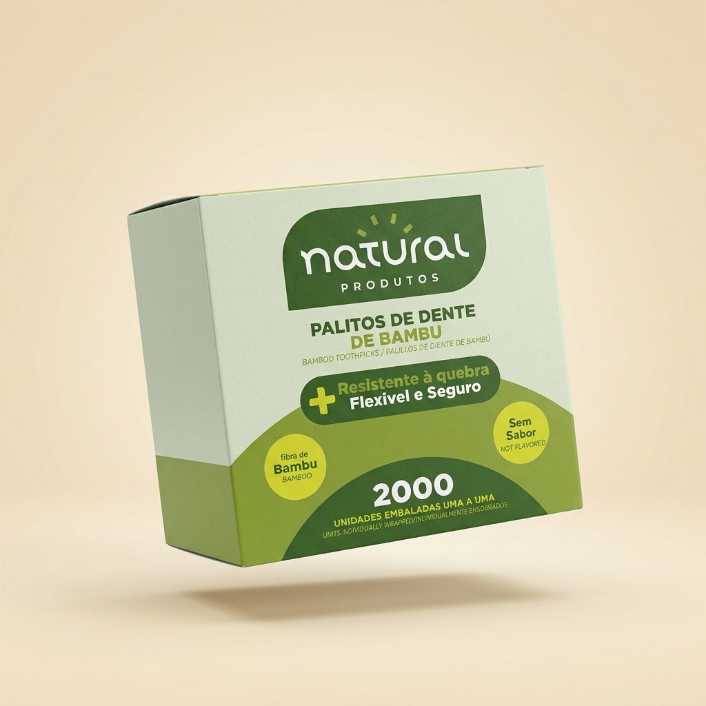 Palito de Dente de Bambu Natural — 2000un