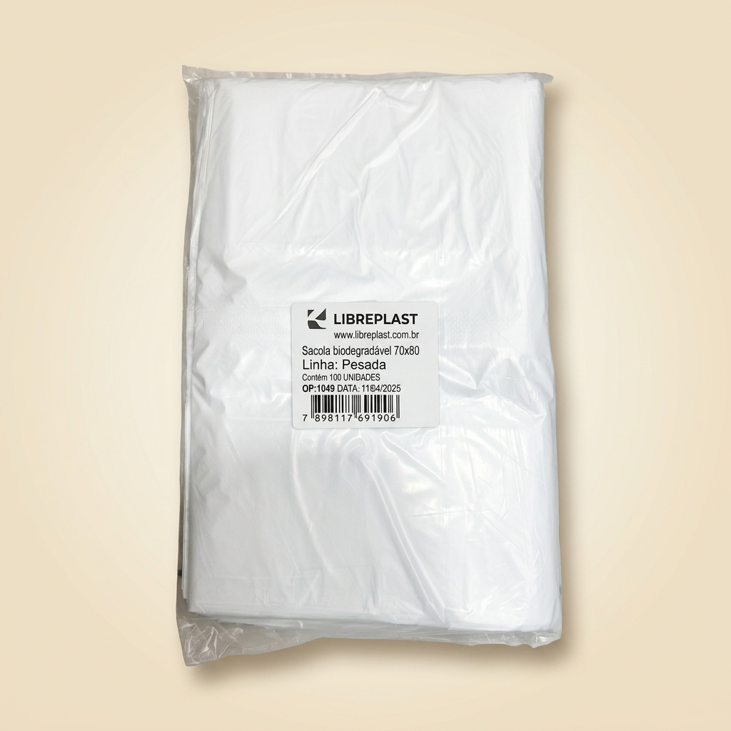 Sacola Biodegradável 70x80 Linha Pesada — 100 un