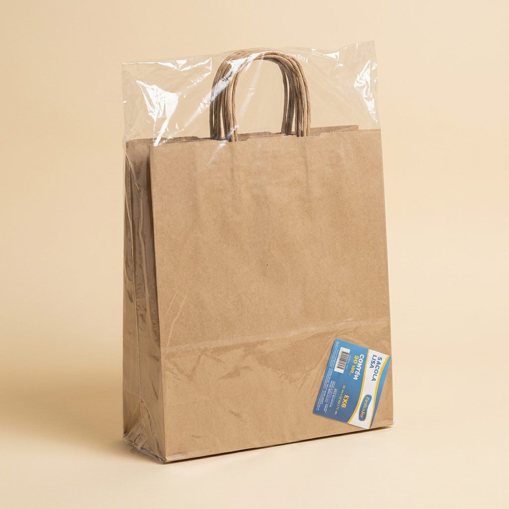 Sacola Kraft com Alça EXG 34 x 32 x 17 cm — 10 un