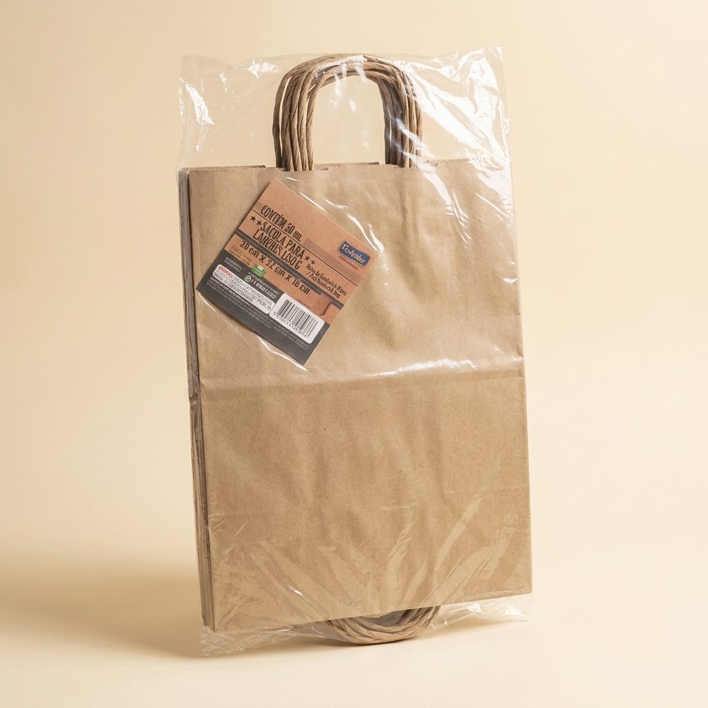 Sacola Kraft para Lanches G 26 x 32 x 16 cm — 25 un