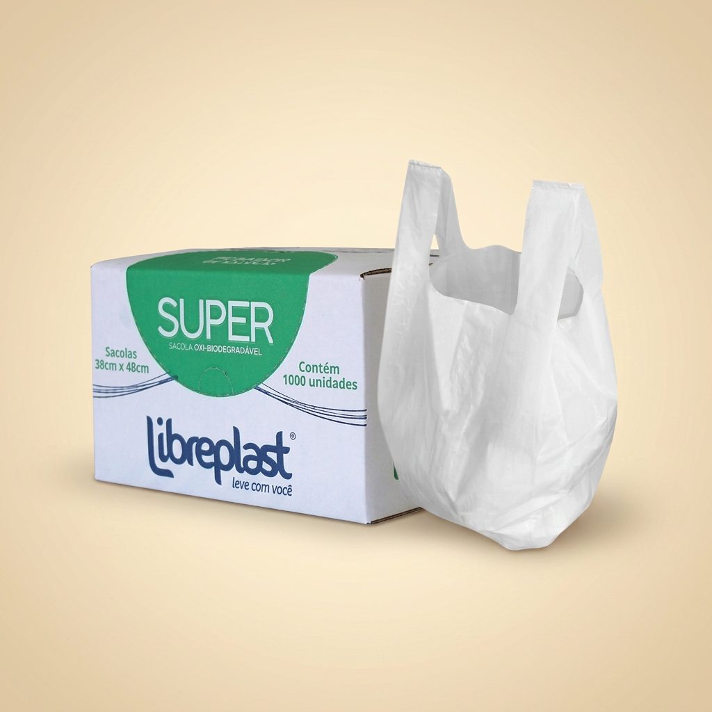 Sacola Plástica Libreplast Super 38cm x 48cm — Caixa 1.000 un