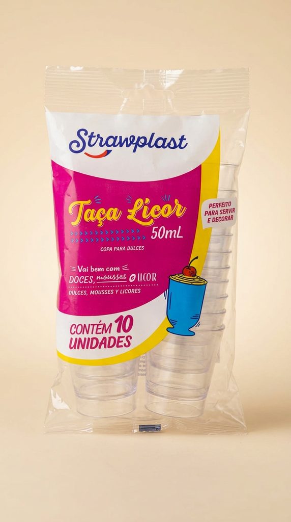 Taça Licor Strawplast 50 ml Cristal — 10 un