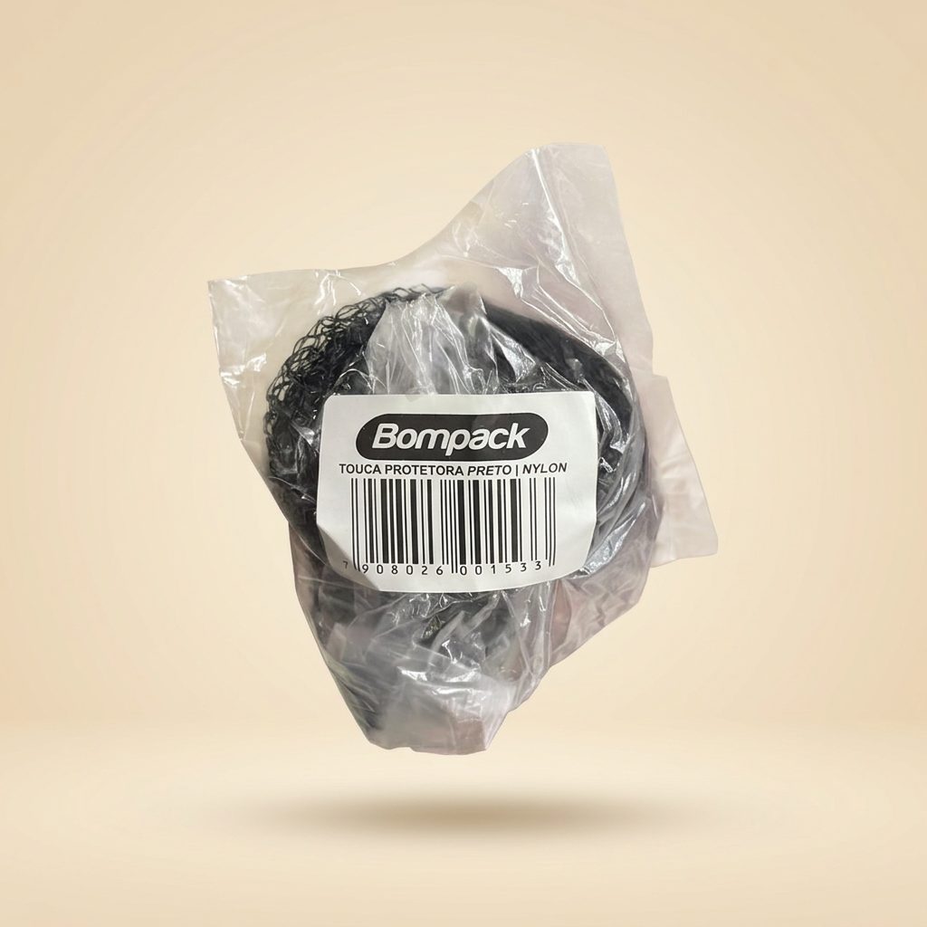 Touca Protetora Preta Nylon Bompack